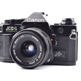 【Top Mint】CANON(キヤノン) AE-1 PROGRAM BLACK + CANON New FD 28mm f/2.8 From Japan #2142