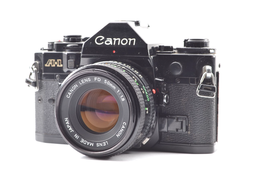 【Mint】CANON(キヤノン) A-1 35mm film SLR + CANON New FD 50mm f/1.8 Lens From Japan #2173