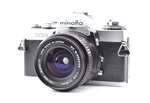 【Mint】Minolta(ミノルタ) XD silver SLR + Minolta MC W.ROKKOR 28mm f/3.5 From Japan #2221